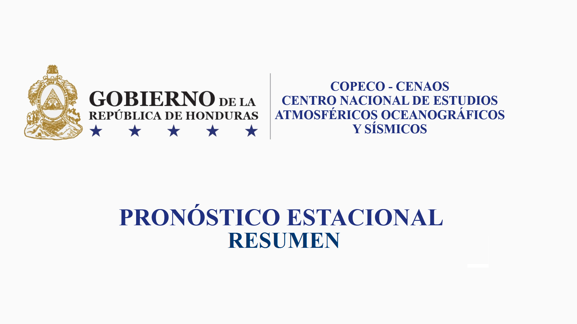 Pronóstico estacional resumen